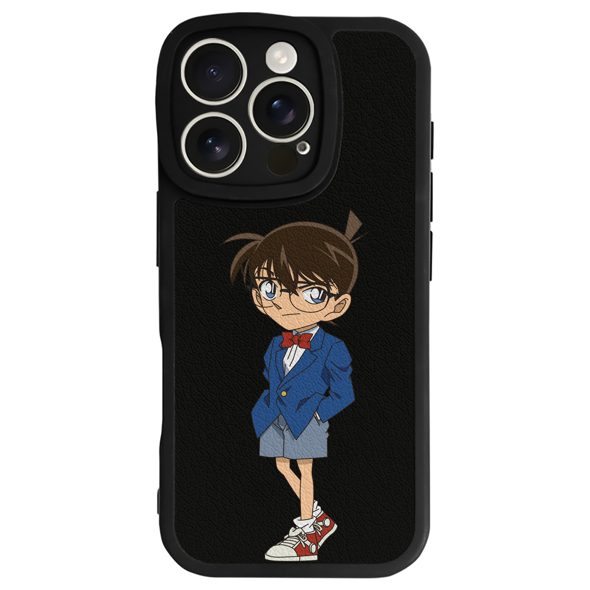 （画像用） 名探偵コナン 江戸川 コナン Detective Conan Conan Edogawa 【iPhone 16シリーズ対応】シリコンスマホケース（レザー調） 材質：シリコン
